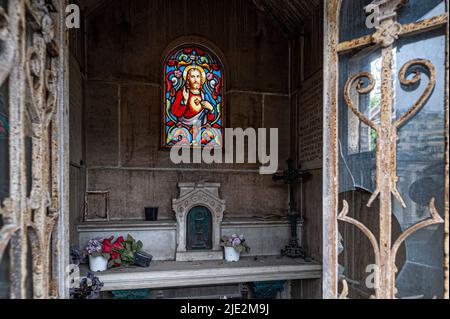 Familiengrab im Friedhof Passy, Paris, Frankreich. 05/2009 Stockfoto