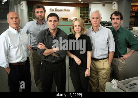 MICHAEL KEATON, Liev Schreiber, Mark Ruffalo, RACHEL MCADAMS, JOHN SLATTERY, BRIAN D'ARCY JAMES, Spotlight, 2015 Stockfoto