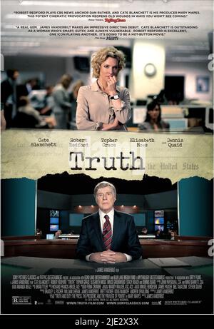 CATE BLANCHETT, Robert Redford, Plakat, Wahrheit, 2015 Stockfoto