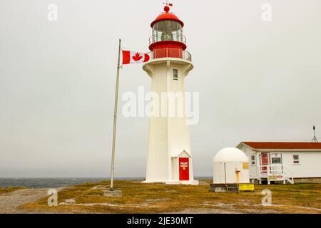 New Ferolle Peninsula Lighthouse, und Gemeinde Neufundland Kanada Stockfoto