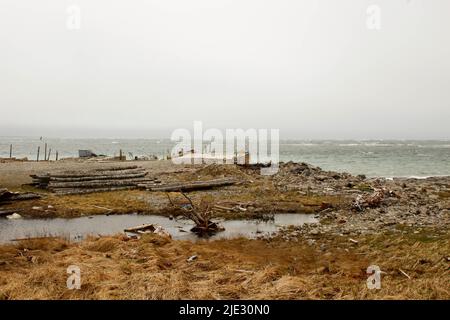 New Ferolle Peninsula Lighthouse, und Gemeinde Neufundland Kanada Stockfoto