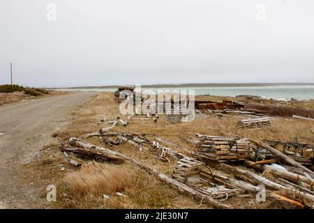 New Ferolle Peninsula Lighthouse, und Gemeinde Neufundland Kanada Stockfoto