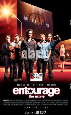 JEREMY PIVEN, JERRY FERRARA, Adrian Grenier, Kevin Connolly, Kevin Dillon, Plakat, Entourage, 2015 Stockfoto