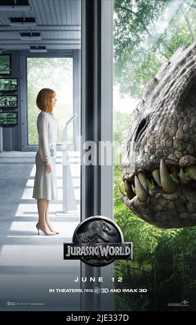 FILMPOSTER BRYCE DALLAS HOWARD, JURASSIC WORLD, 2015 Stockfoto
