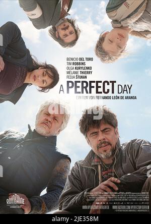 TIM ROBBINS, Olga Kurylenko, FEDJA STUKAN, MELANIE THIERRY, BENICIO DEL TORO, Poster, ein perfekter Tag, 2015 Stockfoto