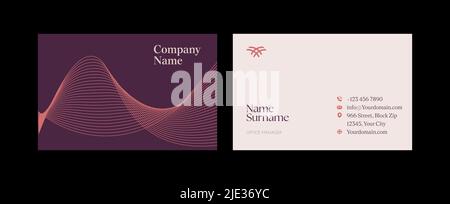 Visitenkarte Vorlage Design Abstrakt Moderne Ikone Farbe für Luxus Präsentation der einfachen Corporate Identity Konzept Minimal elegant Marke Stock Vektor