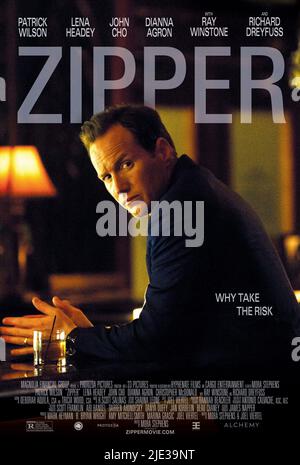 PATRICK WILSON POSTER, REISSVERSCHLUSS, 2015 Stockfoto