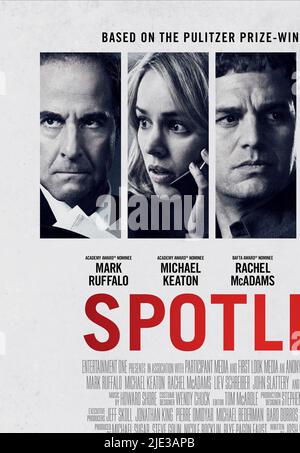 TUCCI, MCADAMS, RUFFALO, KEATON, POSTER, SPOTLIGHT, 2015 Stockfoto