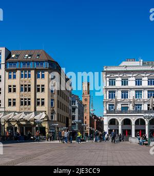 Rathausmarkt Und Poststraße, Hamburg Stockfoto