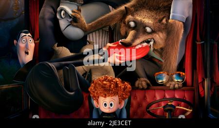 DRACULA, MAMA, FRANK, DENNIS, WAYNE, MAN, HOTEL TRANSYLVANIA 2, 2015 Stockfoto