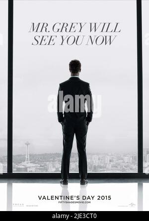 JAMIE DORNAN FILMPLAKAT, FÜNFZIG GRAUTÖNE, 2015 Stockfoto