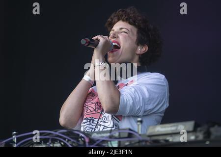 PORTSMOUTH, ENGLAND: Annie Mac tritt während des 3. Tages des Victorious Festivals auf der Bühne mit: Annie Mac wo: Portsmouth, Großbritannien Wann: 29 Aug 2021 Credit: Neil Lupine/WENN Stockfoto