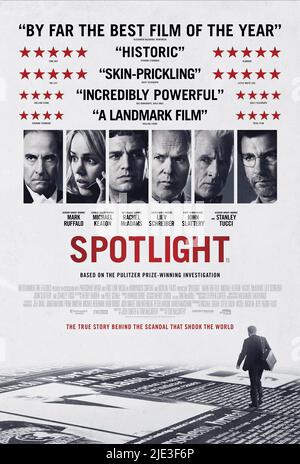 TUCCI, MCADAMS, RUFFALO, KEATON, POSTER, SPOTLIGHT, 2015 Stockfoto