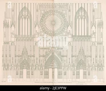 Ansicht der Westseite des Straßburger Doms, Elévation de la Partie occidentale de la cathédrale de Strasbourg (Titel auf Objekt), Druckerei: Anonym, 1839, Papier, Radierung, Gravur, Höhe 670 mm × Breite 848 mm Stockfoto