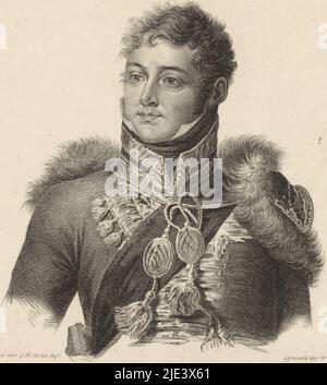 Porträt von Georg IV. (König von Großbritannien und Hannover), Wilhelm von Senus, nach George Henry Harlow, 1811 - 1820, Druckerei: Willem van Senus, (auf Objekt erwähnt), nach: George Henry Harlow, (auf Objekt erwähnt), Niederlande, 1783 - 1851, Papier, Radierung, Gravur, H 306 mm × B 242 mm Stockfoto