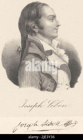 Porträt von Joseph Le Bon, anonym, veuve Delpech (Naudet) (möglicherweise), in oder nach 1818 - in oder vor 1842, Druckerei: Anonym, Drucker: veuve Delpech (Naudet), (möglicherweise), Paris, in oder nach 1818 - in oder vor 1842, Papier, H 281 mm - B 180 mm Stockfoto