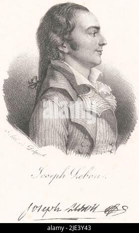 Porträt von Joseph Le Bon, anonym, veuve Delpech (Naudet), in oder nach 1818 - in oder vor 1842, Druckerei: Anonym, Drucker: veuve Delpech (Naudet), (auf Objekt erwähnt), Paris, in oder nach 1818 - in oder vor 1842, Papier, H 275 mm - B 179 mm Stockfoto