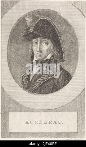 Porträt von Pierre François Charles Augereau, Marschall von Frankreich, Ludwig Gottlieb Portman, 1807, Druckerei: Ludwig Gottlieb Portman, (auf Objekt erwähnt), Amsterdam, 1807, Papier, H 189 mm × B 116 mm Stockfoto