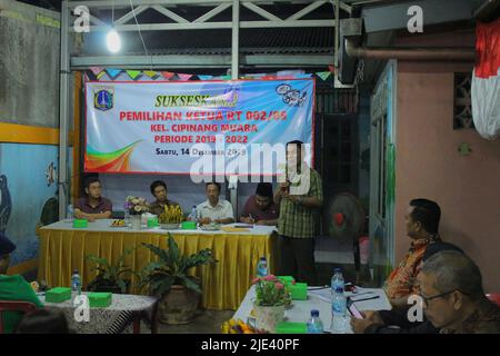 Jakarta, Indonesien - 12 14 2019: Die Atmosphäre einer laufenden Bürgerwahlhalle und eines Sprechers Stockfoto