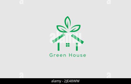 Green House Vektor-Logo-Design Stock Vektor