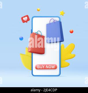 3D Online-Shopping Stock Vektor