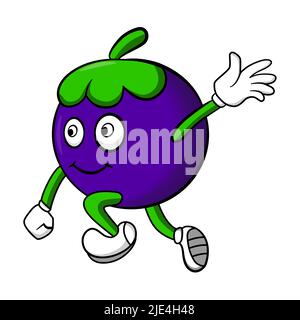 Mangosteen Obst Cartoon Maskottchen Illustration Stock Vektor