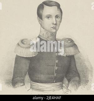 Porträt von Wilhelm III., König der Niederlande, anonym, 1835 - 1899, Porträt von Wilhelm III. Im unteren Rand sein Name und Titel., Druckerei: Anonym, Niederlande, 1835 - 1899, Papier, H 314 mm × B 236 mm Stockfoto