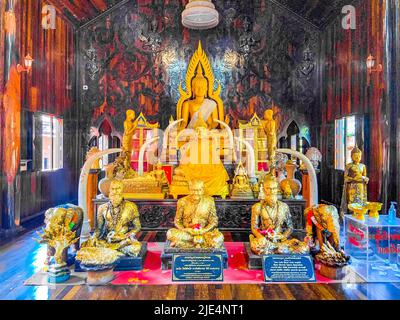 Wat Ang Suwan oder Wat Nong Hoi Ubosot Holztempel in Prachuap Khiri Khan, Thailand Stockfoto