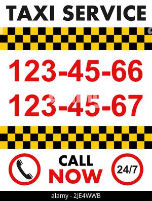 Business Taxi Service Konzept. Vektorbanner, Poster oder Flyer. Stock Vektor