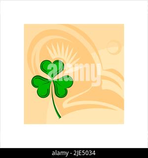 Shamrock Drei Blatt Klee Kalligraphische Vektor Kunst Illustration Stock Vektor