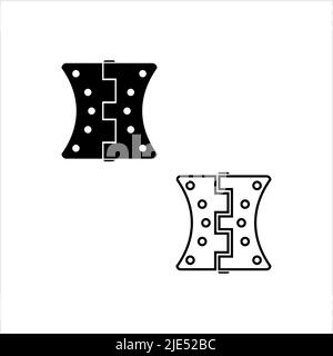 Türscharnier-Symbol, Türscharnier Verbindet Tür Mit Türrahmen Vektorgrafik Stock Vektor