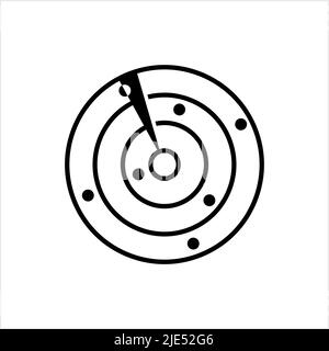 Symbol Für Flugzeugradar, Symbol Für Flugverkehrsradar Vektorgrafik Stock Vektor