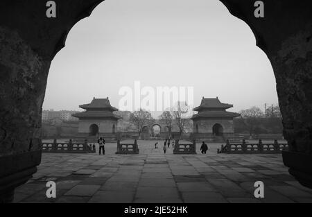 Hubei shiyan Berg wudang Taoismus berühmte Berge alten Gebäuden Stockfoto