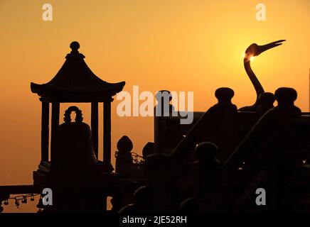 Hubei shiyan Berg wudang Taoismus berühmte Berge alten Gebäuden Stockfoto