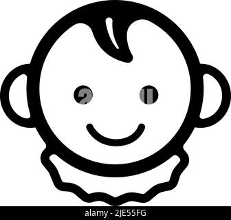 Lächelndes Baby Gesicht Vektor Symbol Illustration Stock Vektor