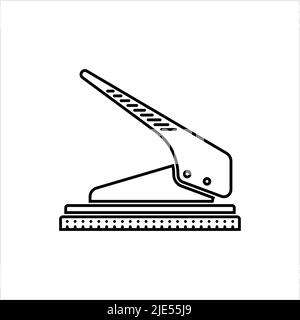 Symbol Für Stanzmaschine Aus Papier, Werkzeug Zur Herstellung Von Stanzlöchern Aus Papier, Vektorgrafik Stock Vektor