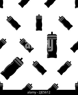 Wasserflasche Symbol Nahtloses Muster, Mineralwasserflasche Vektor-Kunstillustration Stock Vektor
