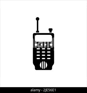 Walkie Talkie Icon, Tragbarer, Bidirektioneller Funkempfänger Für Kommunikationsgeräte, Vektorgrafik Stock Vektor