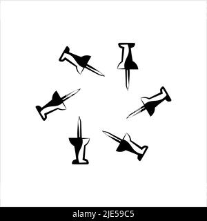 Symbol Für Zeichenstift, Vektorgrafik Für Push Pin Stock Vektor