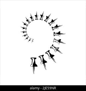 Symbol Für Zeichenstift, Vektorgrafik Für Push Pin Stock Vektor