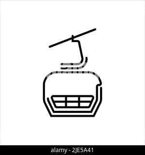 Ski Lift Icon, Aerial Lift Icon Vektor-Kunst Illustration Stock Vektor