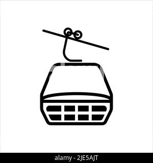 Ski Lift Icon, Aerial Lift Icon Vektor-Kunst Illustration Stock Vektor