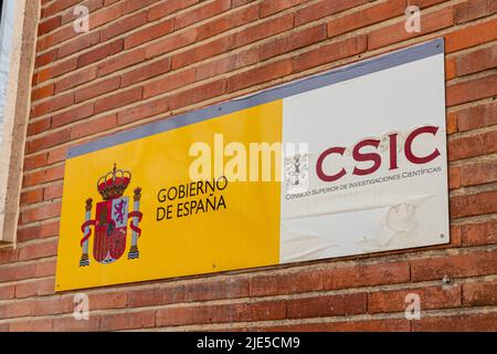 Madrid, Spanien. Aufbau des CSIC (Consejo Superior de Investigaciones Cientificas - Spanischer nationaler Forschungsrat), öffentliche Forschungseinrichtung Stockfoto