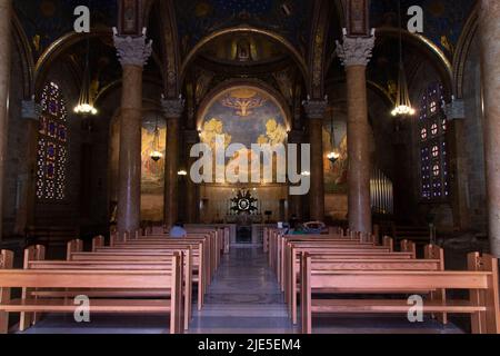 Jerusalem, Israel: Innenansicht der Kirche aller Völker oder der Basilika der Agonie auf dem Ölberg Stockfoto