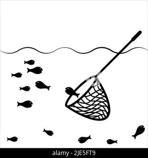 Angeln Netz Symbol Vektor Kunst Illustration Stock Vektor