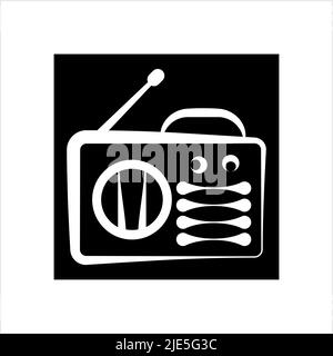 Radio Tower Icon Vektor Kunst Illustration Stock Vektor