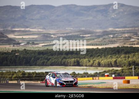 09 TASSI Attila (HUN), LIQUI MOLY Engstler, Honda Civic Type R TCR, Aktion während des WTCR - Race of Spain 2022, 4. Runde des FIA World Touring Car Cup 2022, auf dem Motorland Aragon vom 24. Bis 26. Juni in Alcaniz, Spanien - Foto: Xavi Bonilla/DPPI/LiveMedia Stockfoto