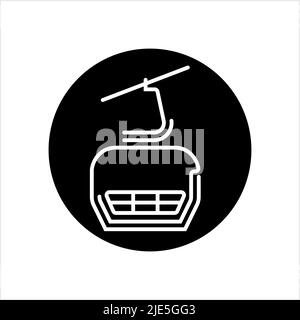 Ski Lift Icon, Aerial Lift Icon Vektor-Kunst Illustration Stock Vektor