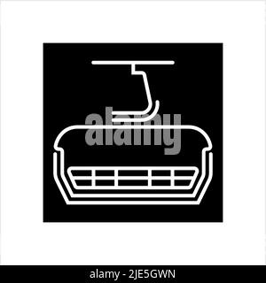 Ski Lift Icon, Aerial Lift Icon Vektor-Kunst Illustration Stock Vektor