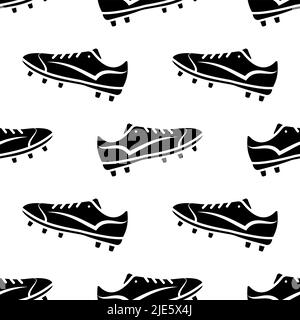 Fußballschuh-Symbol Nahtloses Muster, Sportschuh-Symbol Vektor-Kunst Illustration Stock Vektor